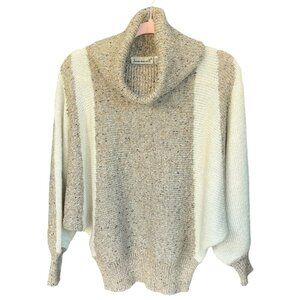 Jason Maxwell Womens Wool Blend Cowl Neck Sweater Size XL Beige Neutral Chunky